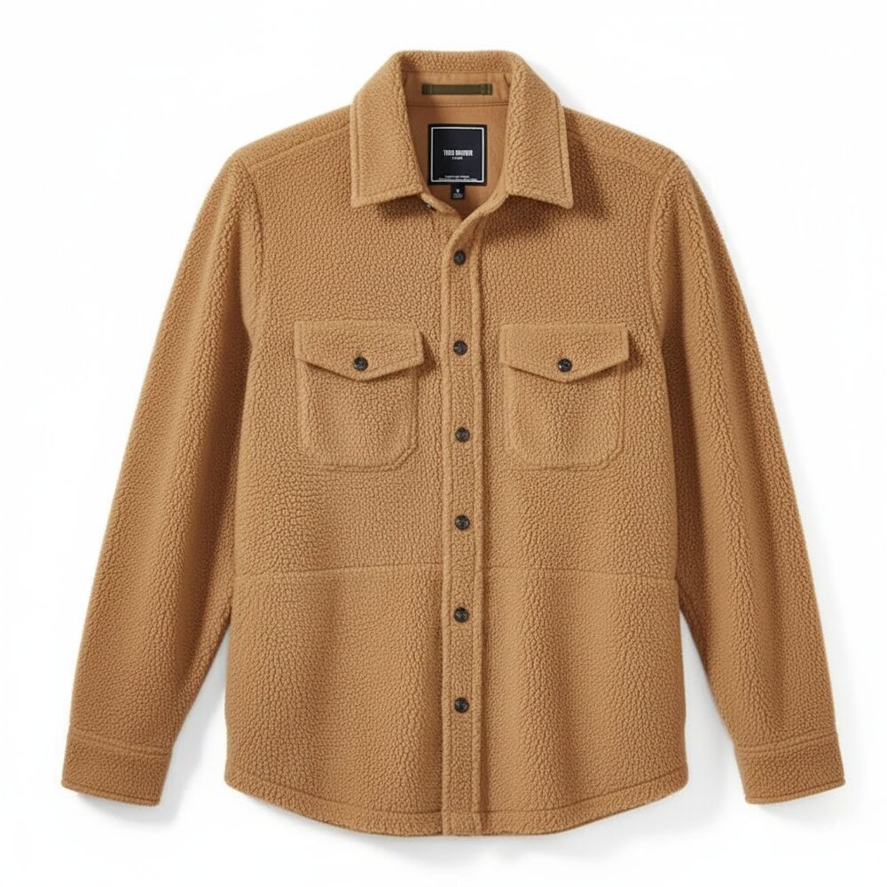 Polartec Sherpa Overshirt in Camel Medium